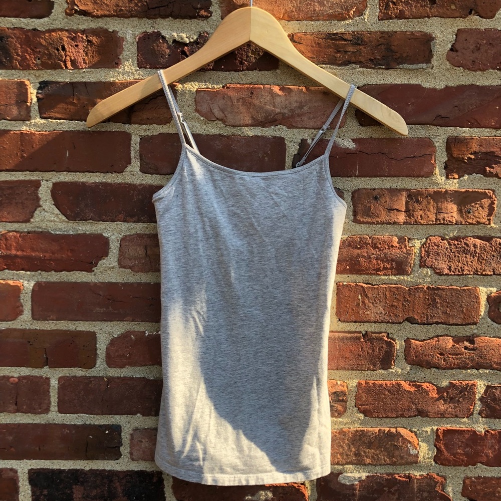 Mossimo gray tank top built in bra adjust-strap